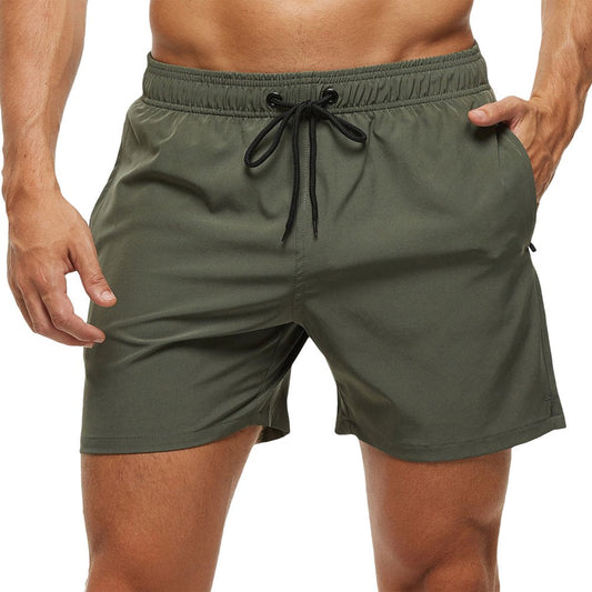 Yukaichen Men'S Swim Trunks Quick Dry Beach Shorts with Zipper Pockets and Mesh Lining Armygreen 36