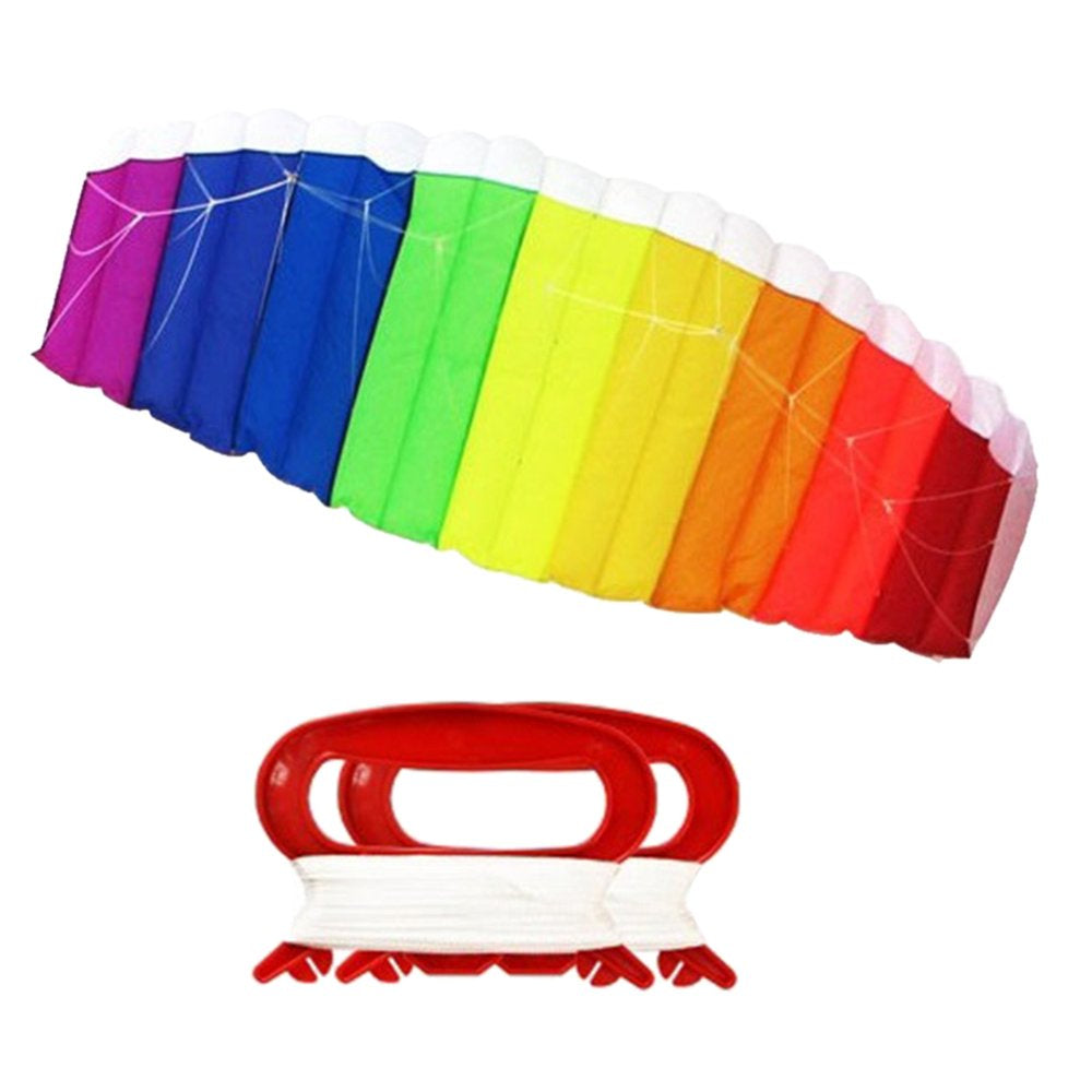 Egmy Rainbow for Children and Adults Dual Stunt Kids Kite with Handle Line