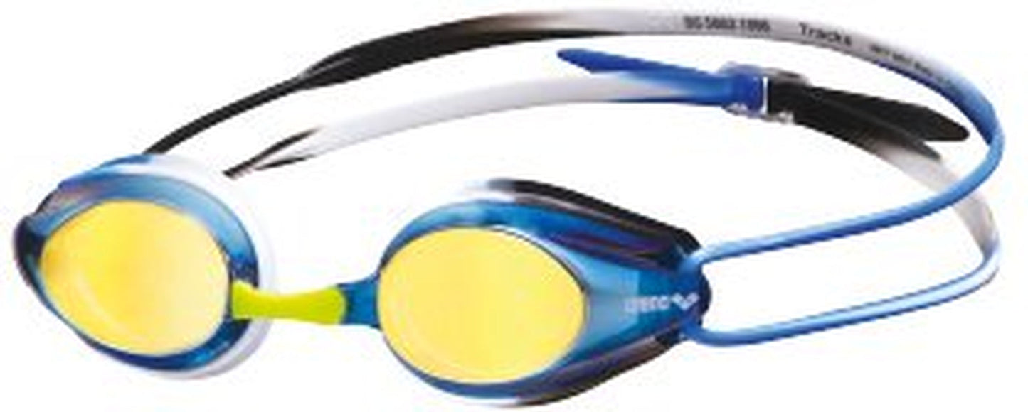 Arena Tracks Mirror Swimming Goggles in Blue-Blue-Green, Adjustable Size