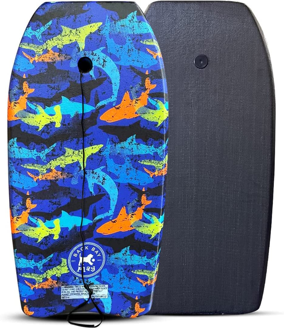 Back Bay Play 37" Body Boards - Lightweight EPS Core Boogie Boards for Beach - Bodyboard, Boogie Board for Beach Kids with Wrist Leash Surfing for Kids & Adults (Lava Lamp)