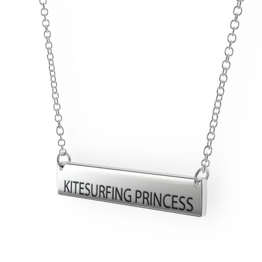 Kitesurfing Princess Women'S Bar Pendant Necklace Sterling Sliver