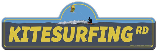 Kitesurfing Street Sign | Funny Home Decor Garage Wall Lover Plastic Gift