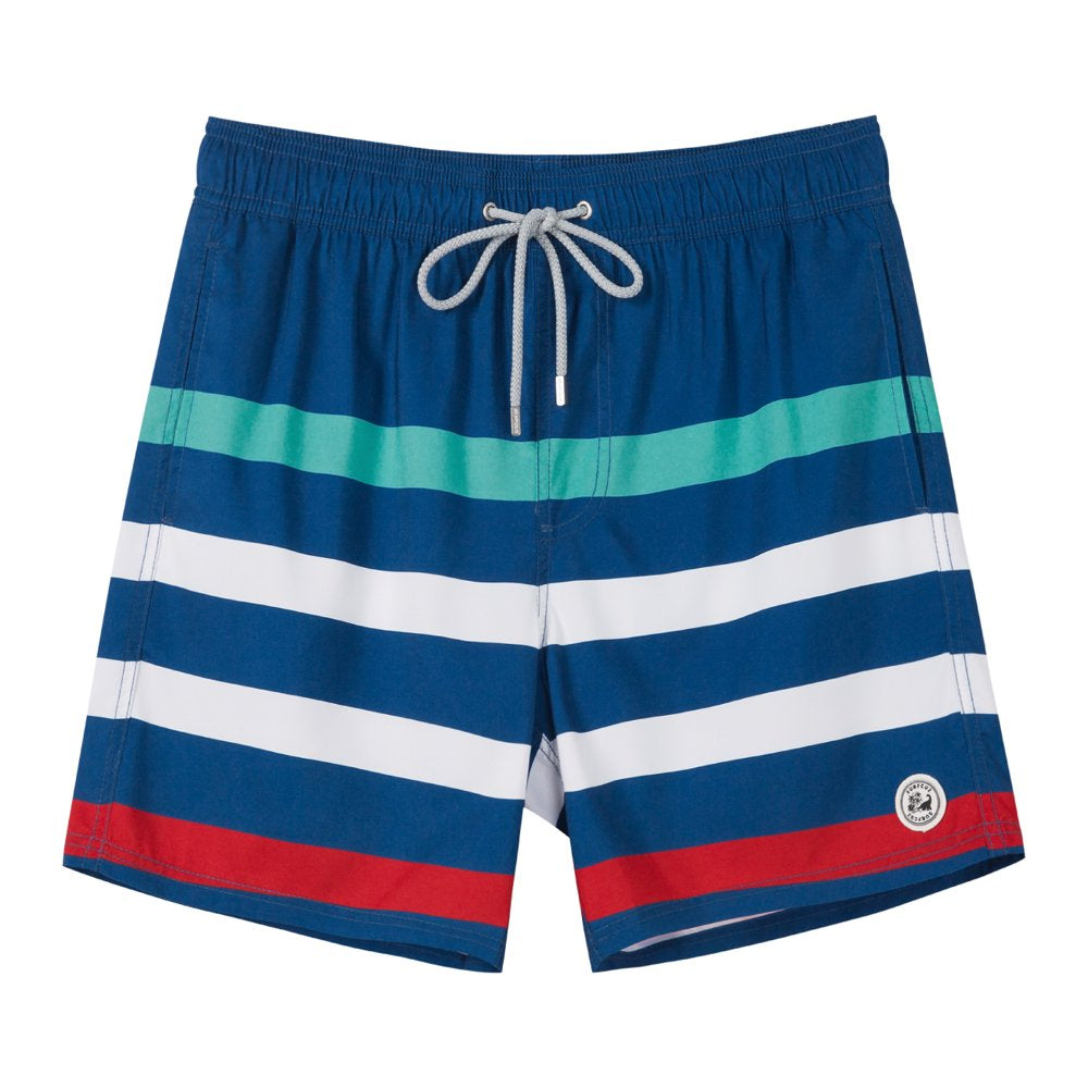 SURFCUZ Men'S Swim Shorts Quick Dry Striped Male Swim Trunks Size S to 2XL