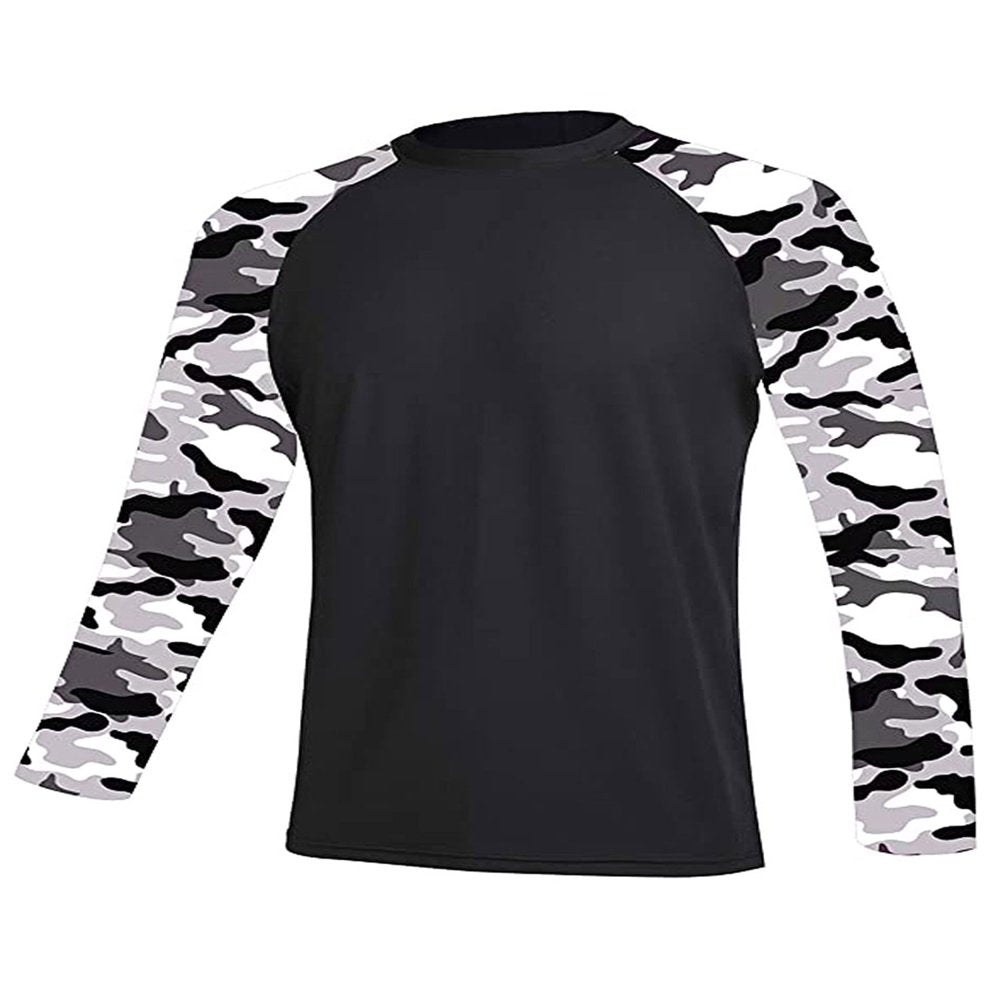HIMONE Long Sleeve Swim T-Shirt for Men Rash Guard Athletic Tee Skins UPF 50+