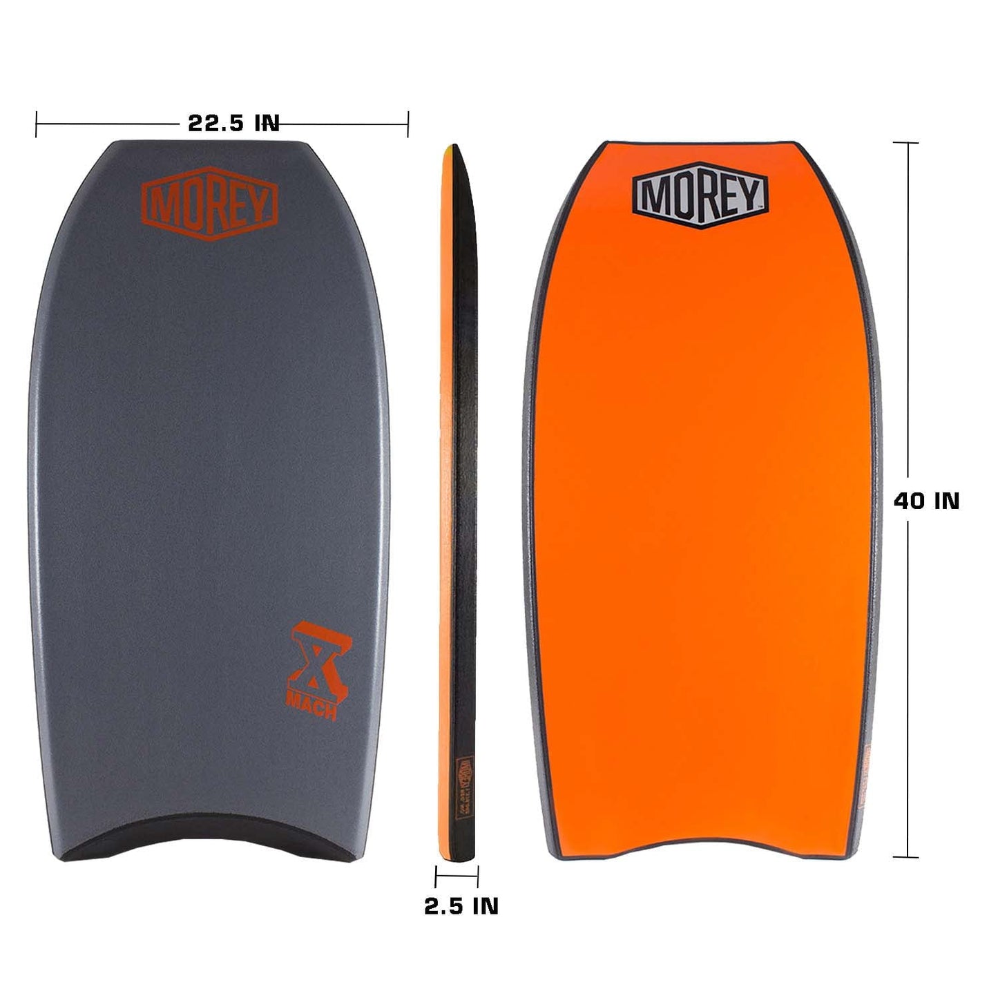 Morey Pro Series Mach 10 | 42 Inch Bodyboard | X-Flex Polypro Core & Mesh | Single Power Rod Stringer | Slick Bulbs & Crescent Tail | Surfboard for Ocean, Sea, River, Pool