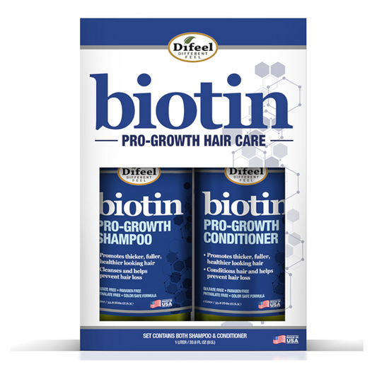 Difeel Biotin Pro-Growth Shampoo and Conditioner LARGE 2-PC Gift Set - Shampoo 33.8 oz.  and Conditioner 33.8 oz.