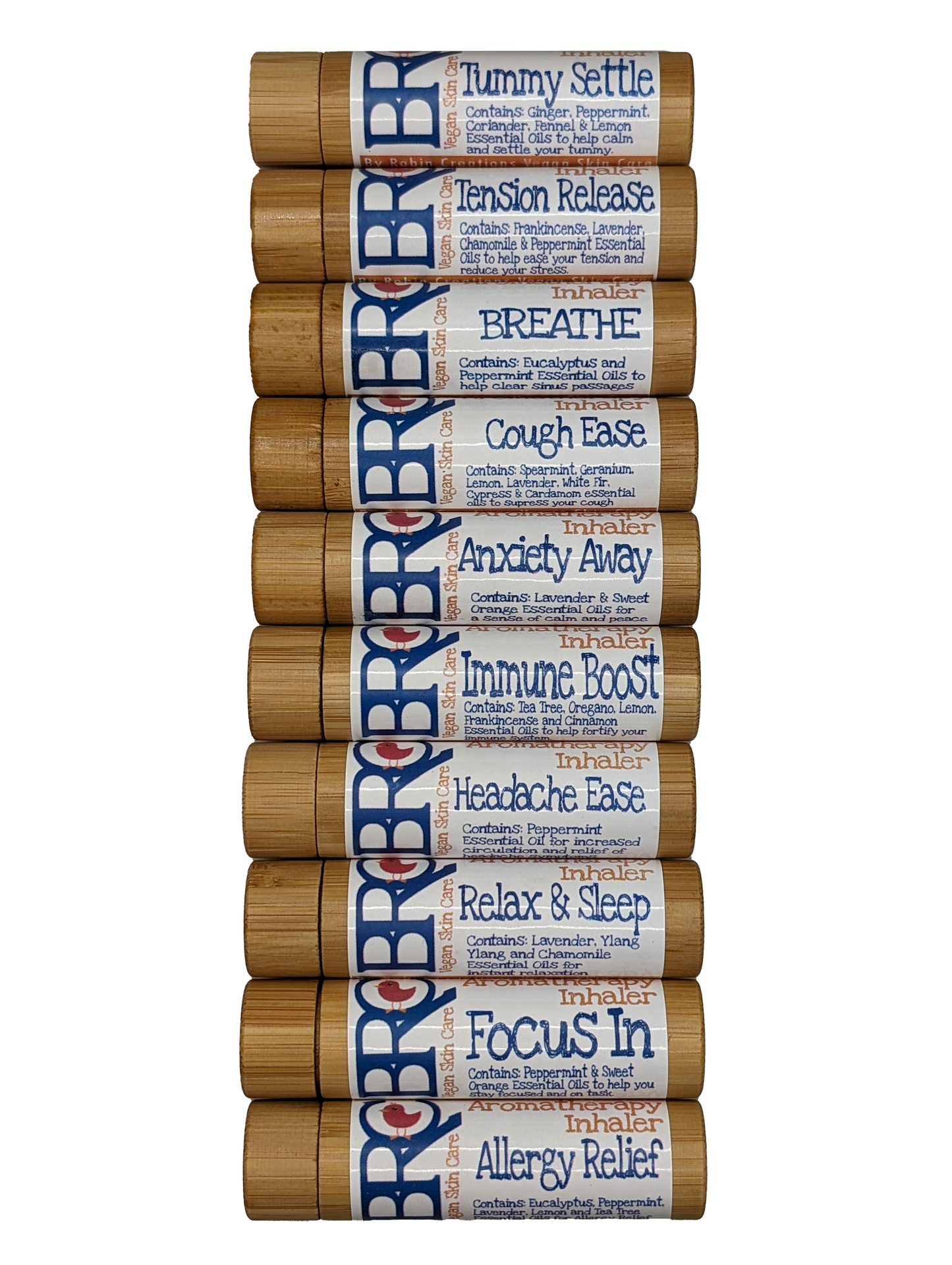 Zero Waste (Refillable!) Bamboo Aromatherapy Inhaler (12+ blends available)