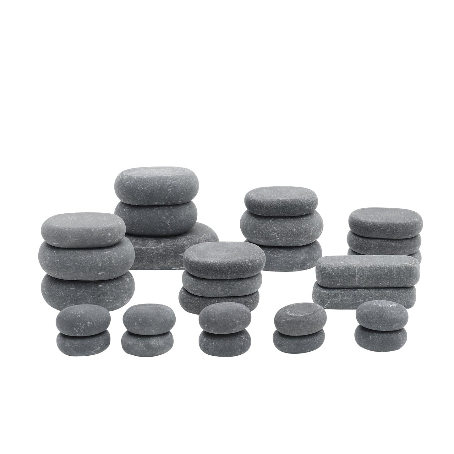 Basalt Massage Stone and Stainless Steel Heater Set for Spa Massage Stones Living and Home 27Pcs Stone Set