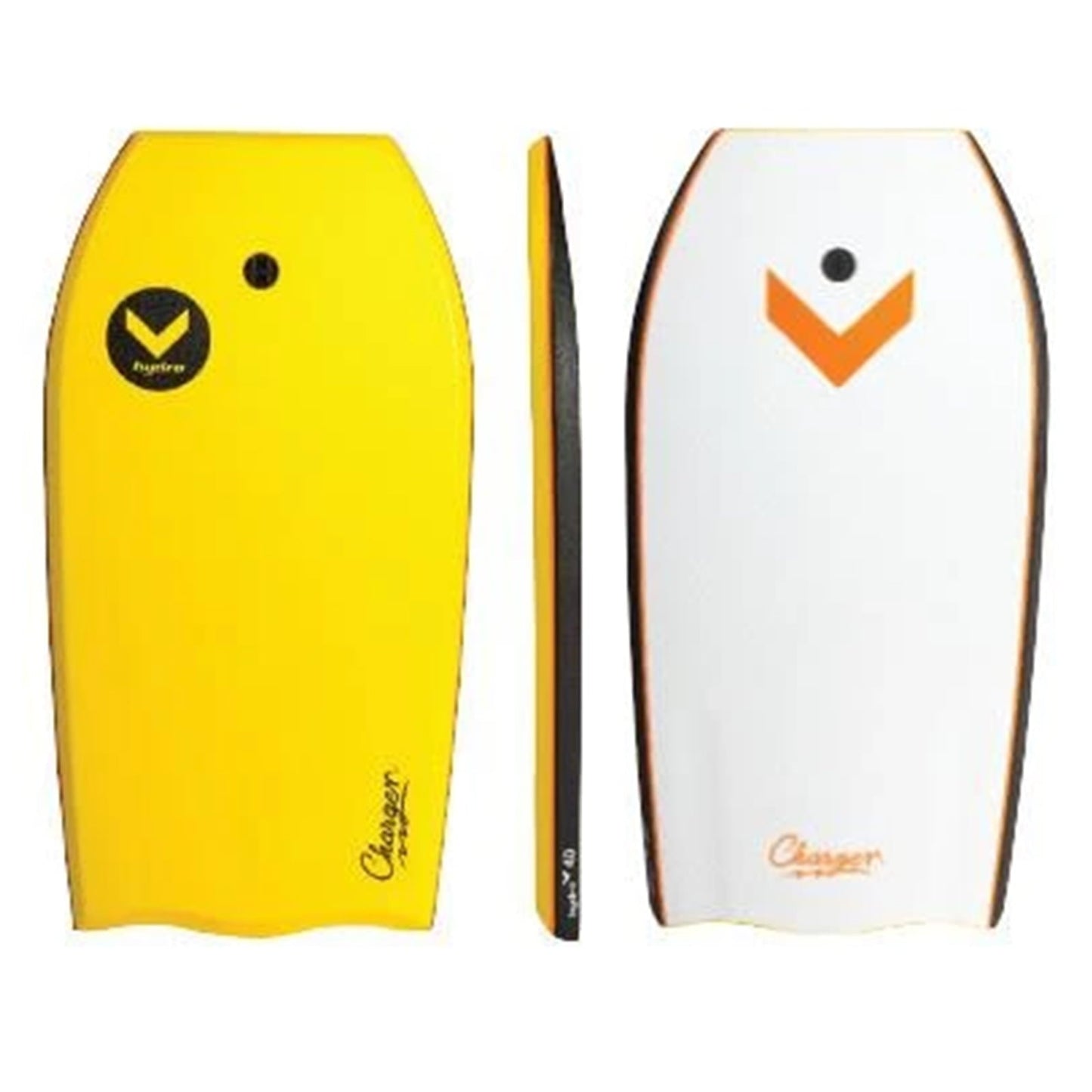Hydro Charger 40 EPS Bodyboard with leash - Yellow deck/ Black rails / White bottom