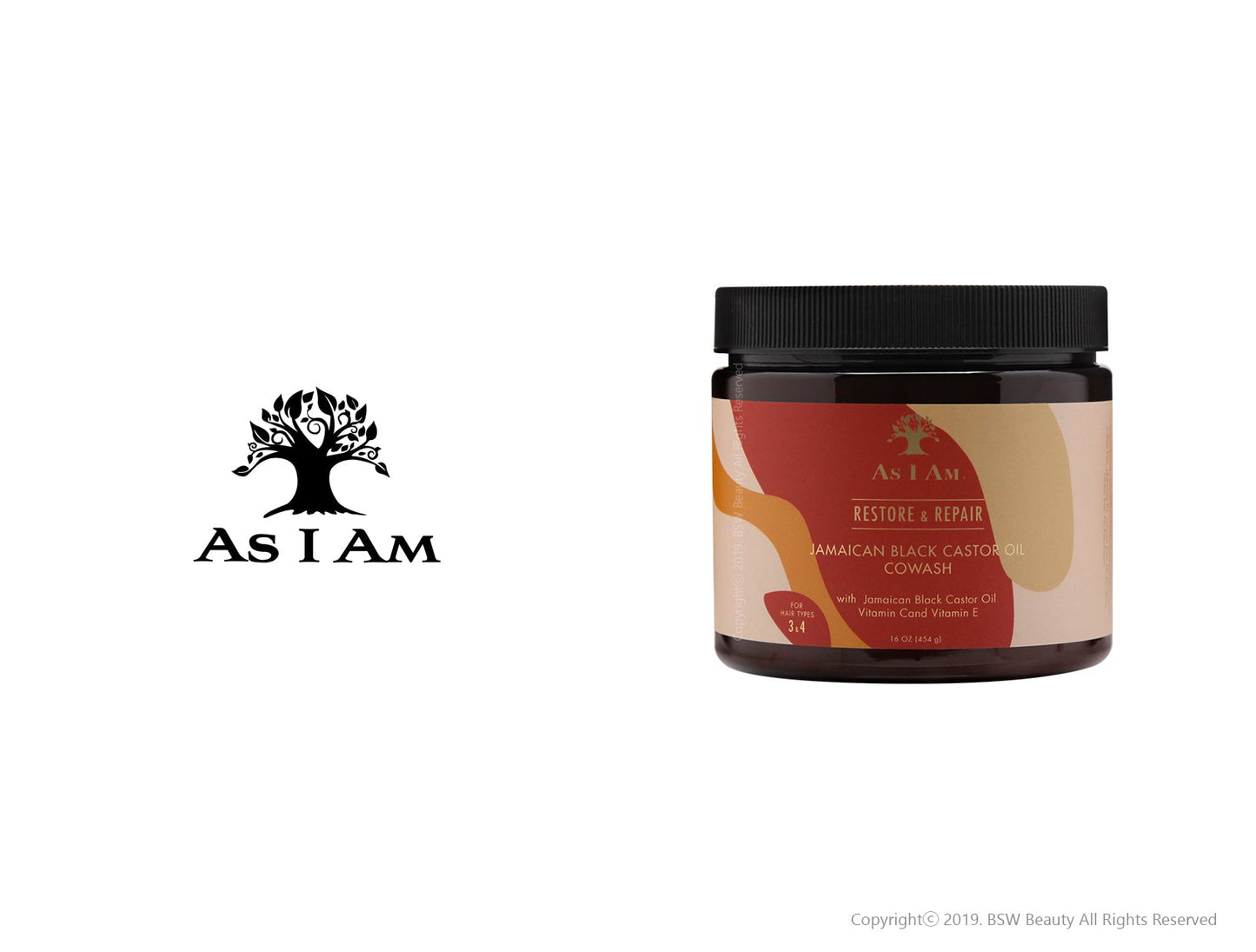AS I AM RESTORE & REPAIR JAMAICAN BLACK CASTOR OIL COWASH 16oz