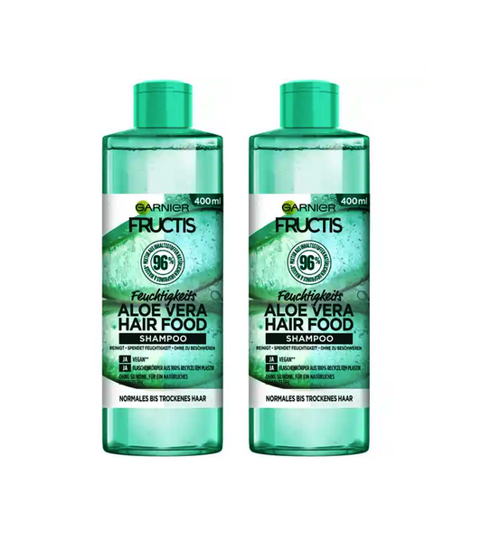 2xPack Garnier Moisturizing Aloe Vera Hair Food Shampoo - 800 ml