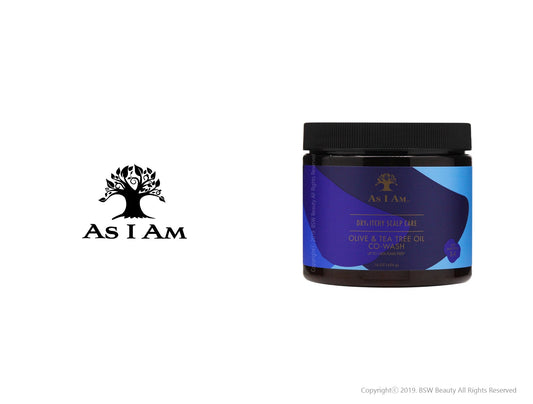 AS I AM DRY & ITCHY SCALP CARE OLIVE & TEA TREE OIL CO-WASH 16oz