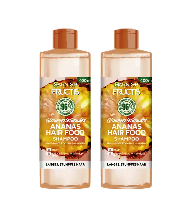 2xPack Garnier Shine-giving Pineapple Hair Food Shampoo - 800 ml