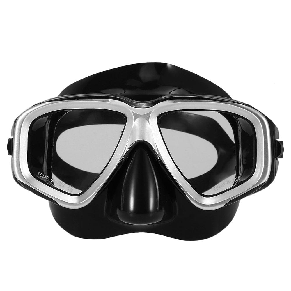 Adults Snorkeling Mask Freediving Mask Anti-Fog Diving Snorkeling Swimming Mask Tempered Glass Lens Goggles