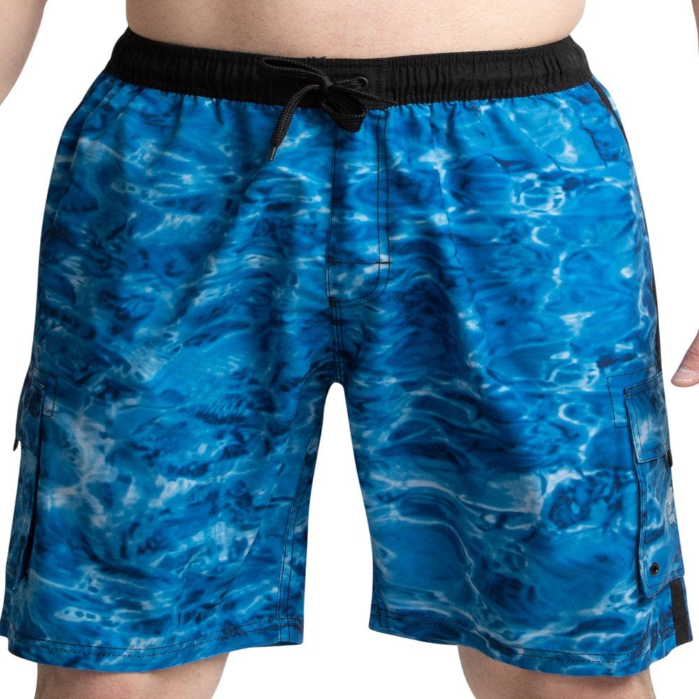 Aqua Design Mens Swim Trunks Board Shorts Bathing Suit Surf Swimsuit Swimwear: Royal Ripple Size 38