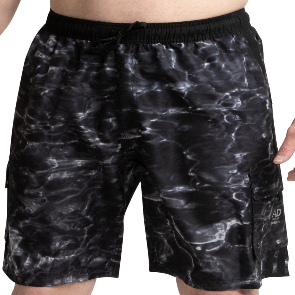 Aqua Design Mens Swim Trunks Board Shorts Bathing Suit Surf Swimsuit Swimwear: Royal Ripple Size 38