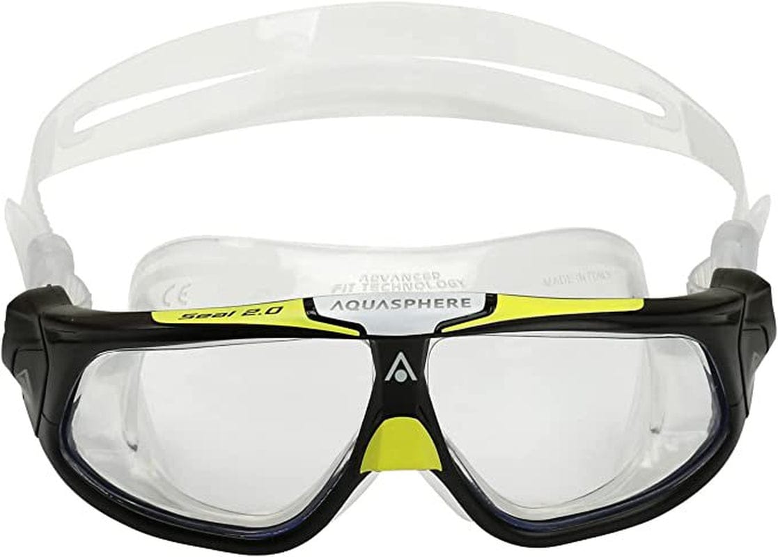 Aquasphere Seal 2.0 Swim Goggles - Comfortable Leak Resistant Seal, Distortion Free Vision - Perfect Swim Mask for Fitness Swimmers | Unisex Adult, Clear Lens, Black/Gray Frame