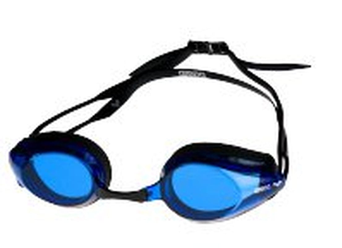 Arena Tracks Swimming Goggles in Black-Smoke-Black, Adjustable Size