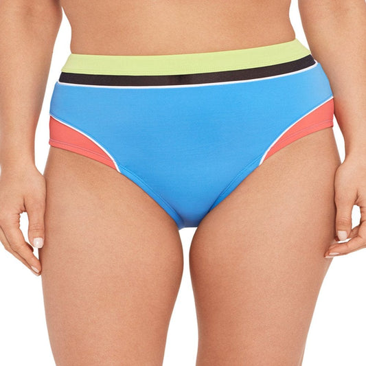 Avia Women'S Multi Colorblock High Rise Bottom Swimsuit