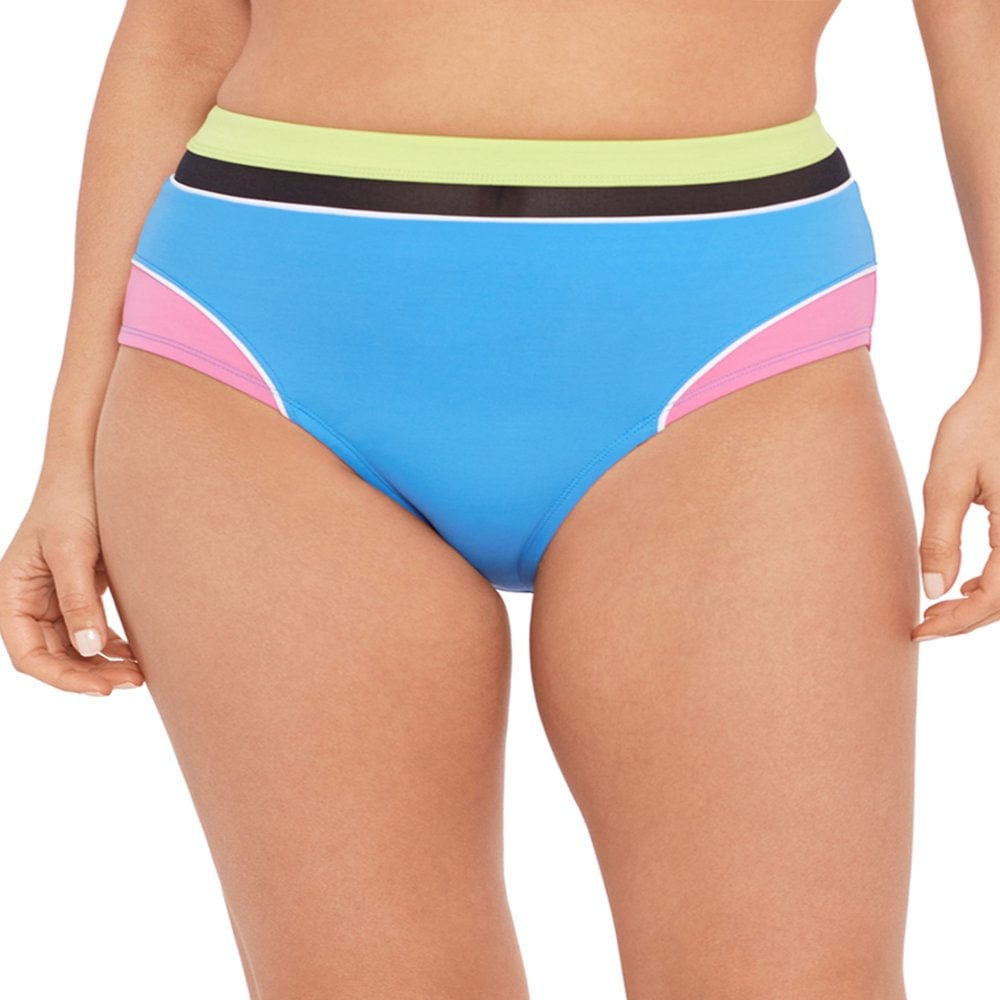 Avia Women'S Multi Colorblock High Rise Bottom Swimsuit