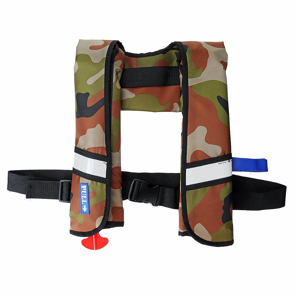 Automatic Inflatable Life Jacket with Reflectors, Safety Adult Life Jacket PFD Survival Buoyancy Life Vest for Boating Fishing Sailing Kayaking Surfing Paddling Swimming (Max Waist Size: 50'')