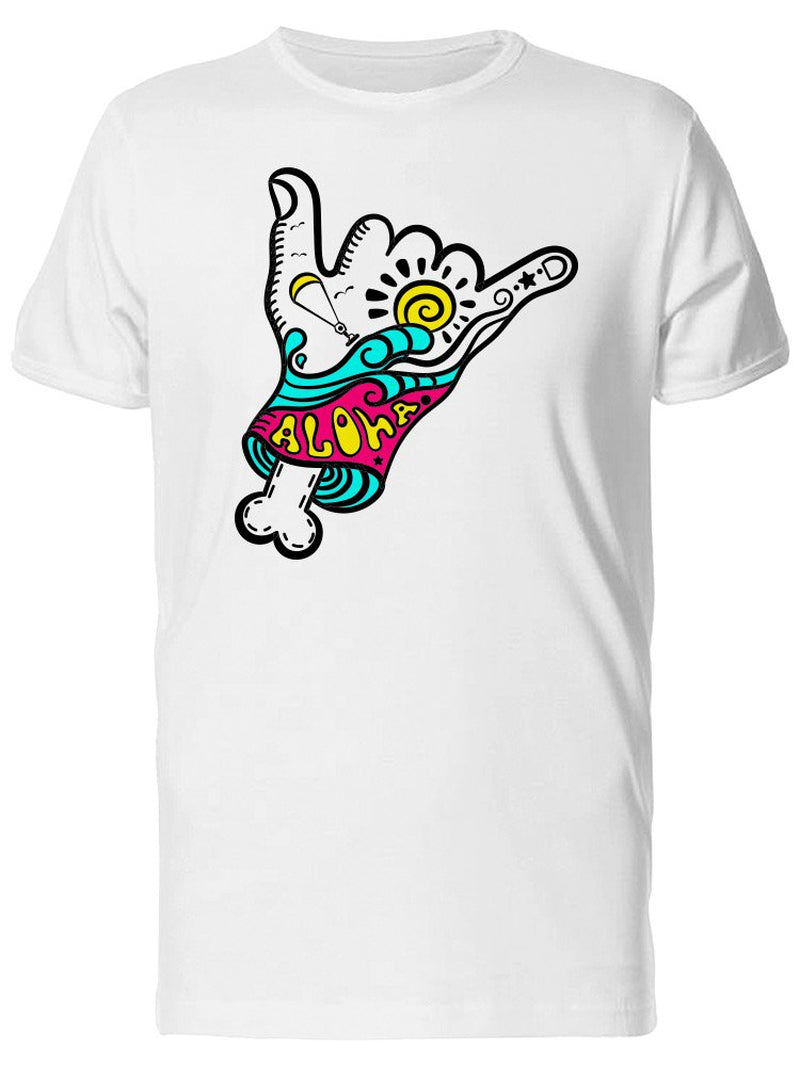 Shaka Hand Cool Surf Symbol T-Shirt Men -Image by Shutterstock, Male Small