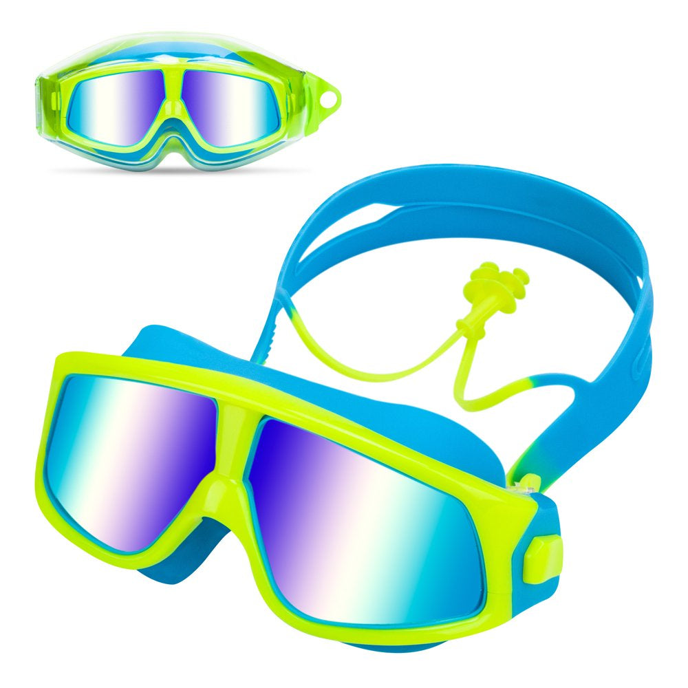 CIPACHO Kid Size Goggles, Anti-Fo Swim Mask Swimming Glasses with Plating Lens for Child