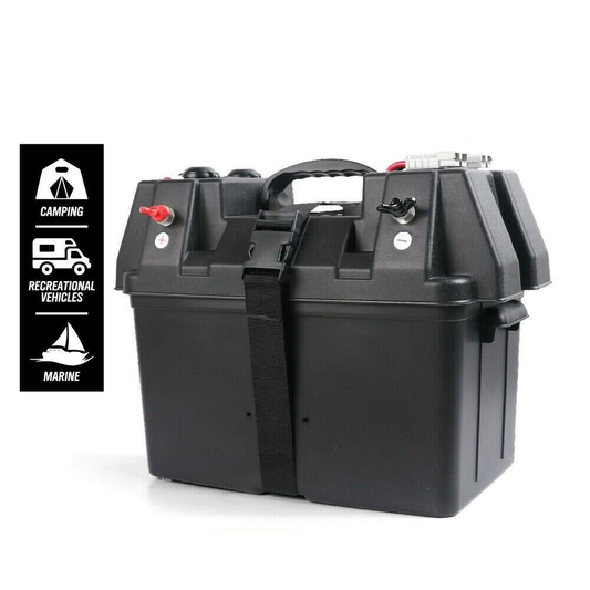 Battery Box 12V Portable Deep Cycle Power Marine Solar USB Camping