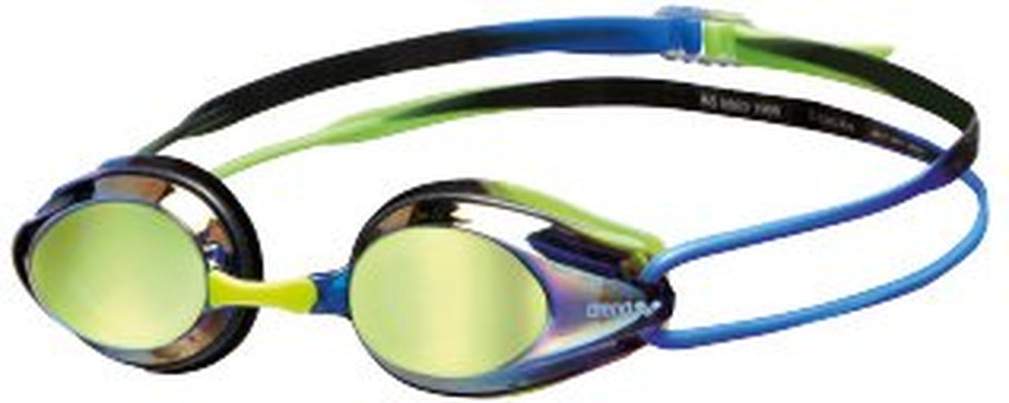 Arena Tracks Mirror Swimming Goggles in Blue-Blue-Green, Adjustable Size