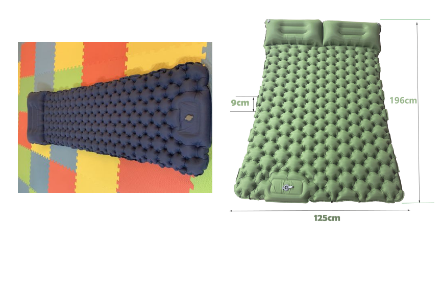 Outdoor Camping Travel Portable Inflatable Cushion Built-in Foot Inflatable - Blue Force Sports