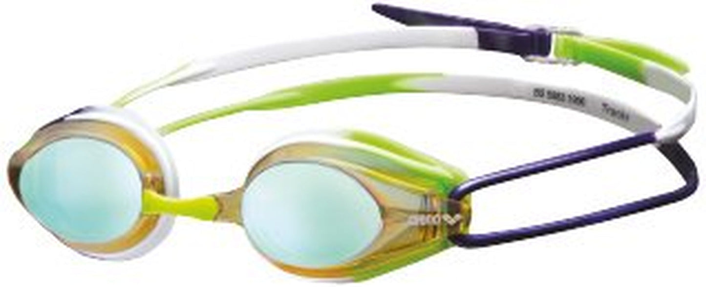 Arena Tracks Mirror Swimming Goggles in Blue-Blue-Green, Adjustable Size