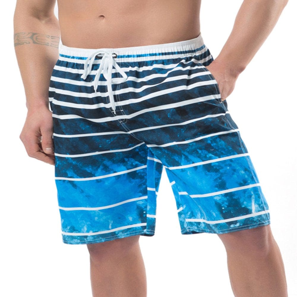 Colisha Striped Swim Trunks for Men, Quick Dry Mens Boardshorts, Mens Bathing Suits with Mesh Lining