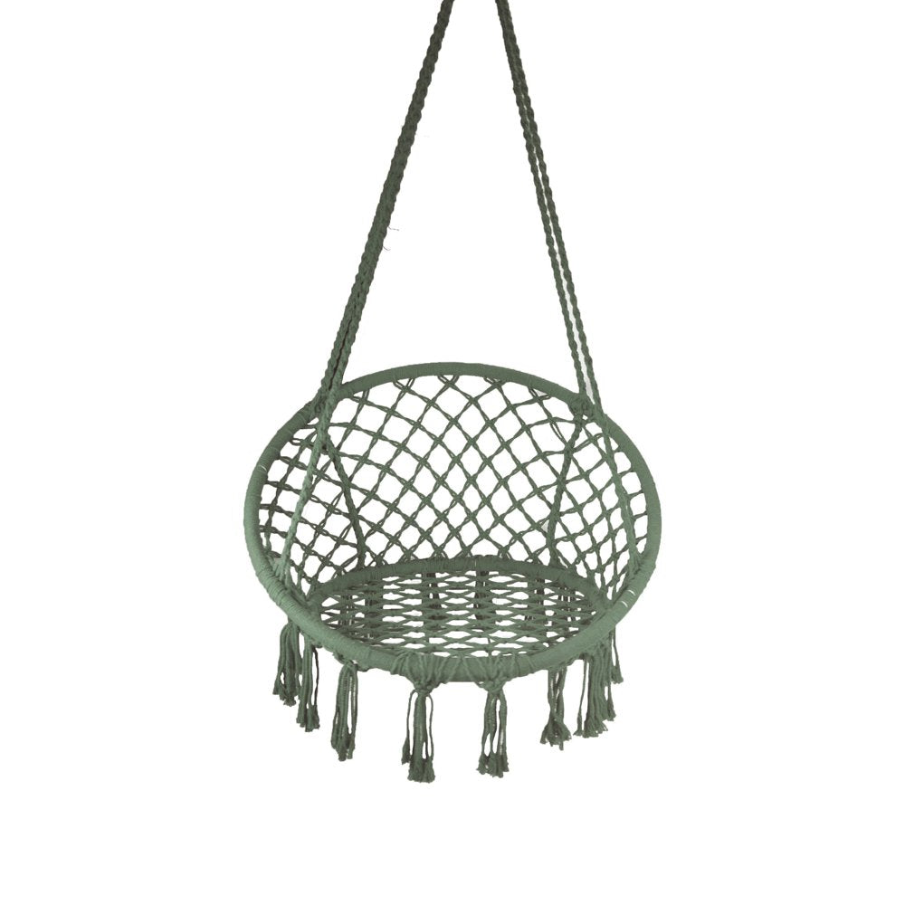 Equip Macrame Outdoor Hammock Chair, Cotton Blend Olive Green, Size: 47” L X 24” W, Capacity 250 Lb.