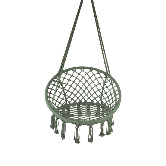 Equip Macrame Outdoor Hammock Chair, Cotton Blend Olive Green, Size: 47” L X 24” W, Capacity 250 Lb.