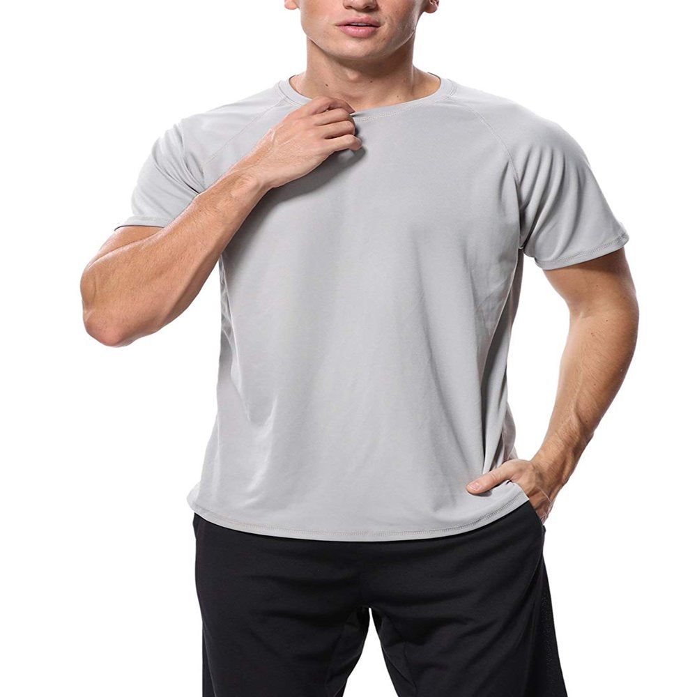 Charmo Men'S Rash Guard Short Sleeve Swim Shirts Sportwear Loose Fit UPF 50+