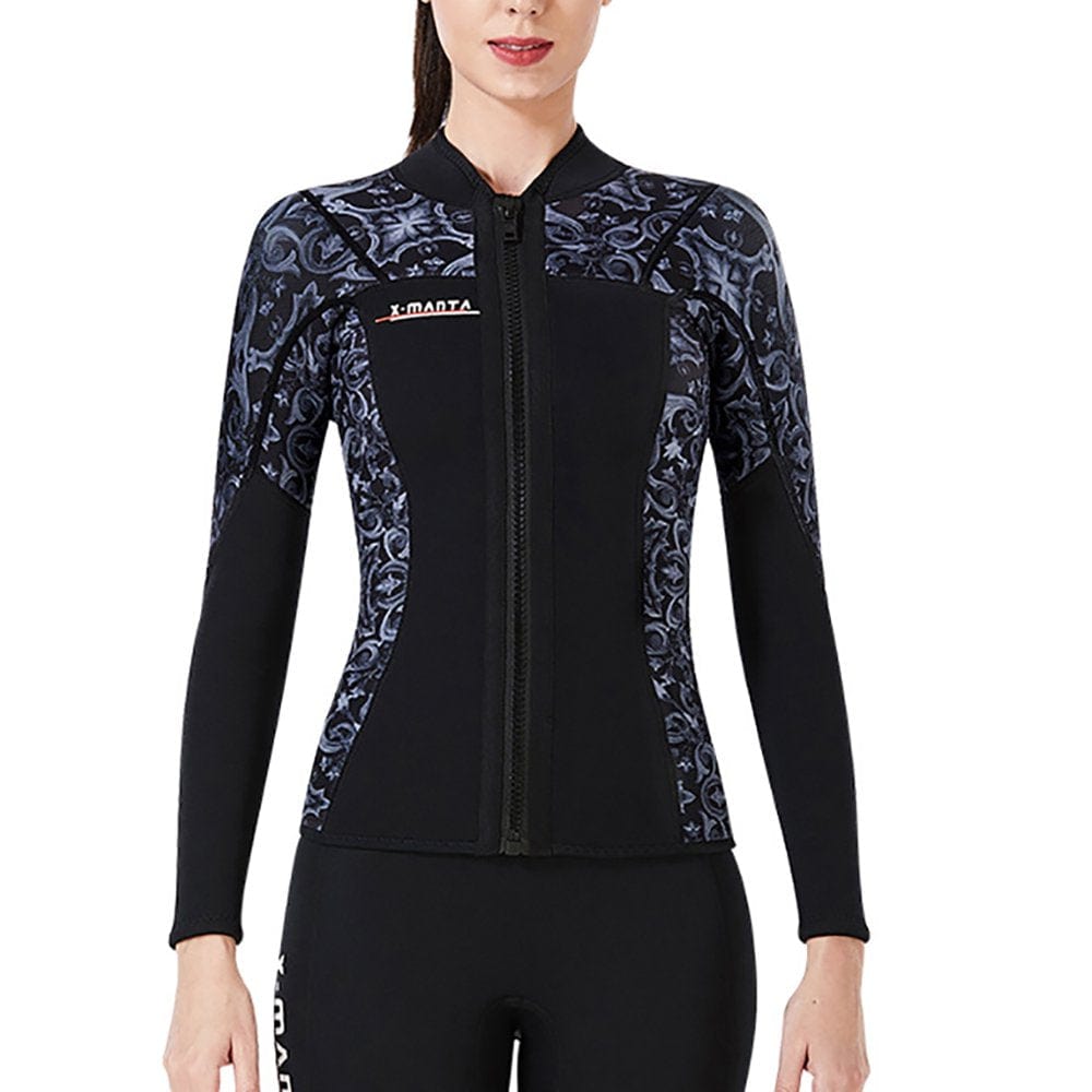 DIVE SAIL 1.5MM Wetsuit Tops Neoprene Keep Warm Wetsuits Jacket Scuba Diving Suits Canoe Surf Suit for Water Aerobics Snorkeling Blue L