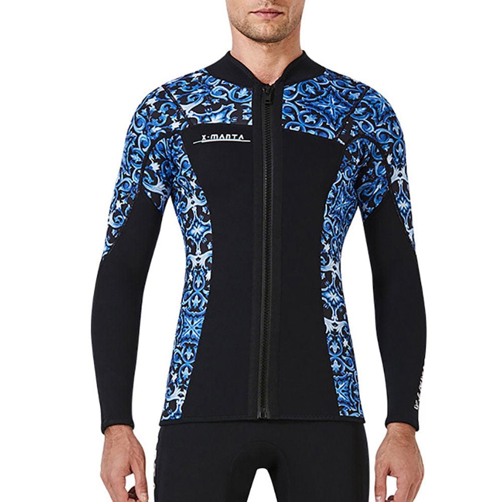 DIVE SAIL 1.5MM Wetsuit Tops Neoprene Keep Warm Wetsuits Jacket Scuba Diving Suits Canoe Surf Suit for Water Aerobics Snorkeling Blue L