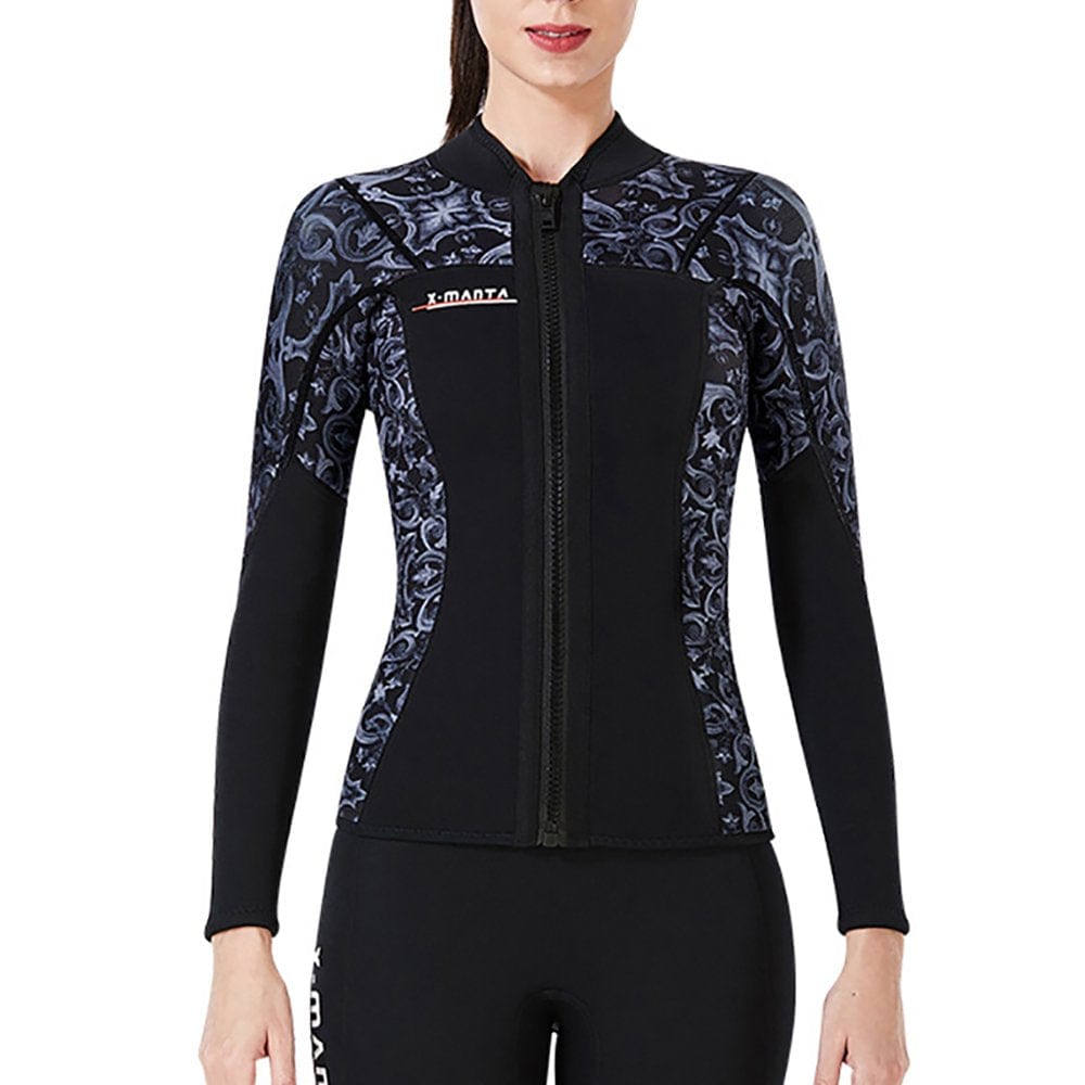 DIVE SAIL 1.5MM Wetsuit Tops Neoprene Keep Warm Wetsuits Jacket Scuba Diving Suits Canoe Surf Suit for Water Aerobics Snorkeling Blue L