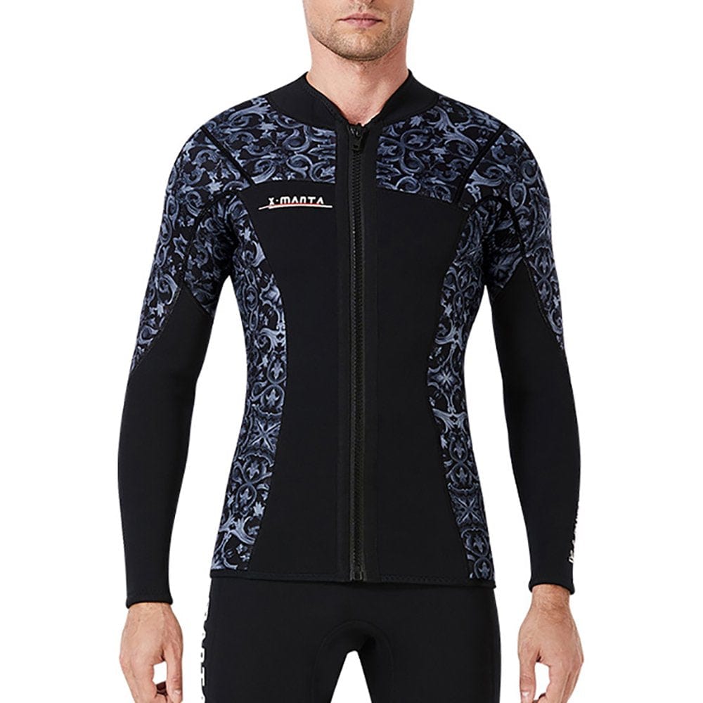 DIVE SAIL 1.5MM Wetsuit Tops Neoprene Keep Warm Wetsuits Jacket Scuba Diving Suits Canoe Surf Suit for Water Aerobics Snorkeling Blue L