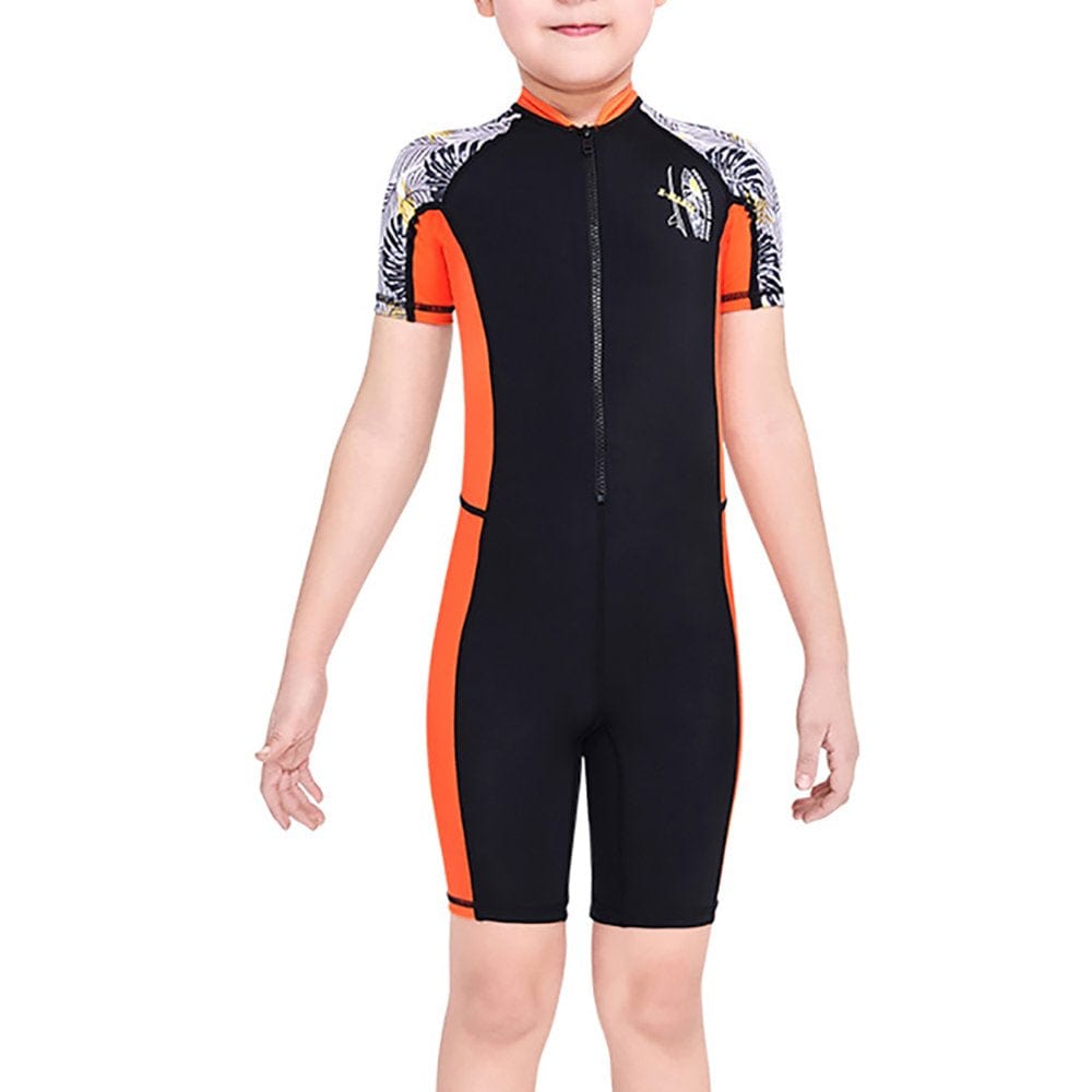 DIVE SAIL Kid Swimsuit Boy Shorty Wetsuit Children Swimwear UV Protection Wetsuits Snorkel Wet Suit for Swimming Diving Surfing Black L