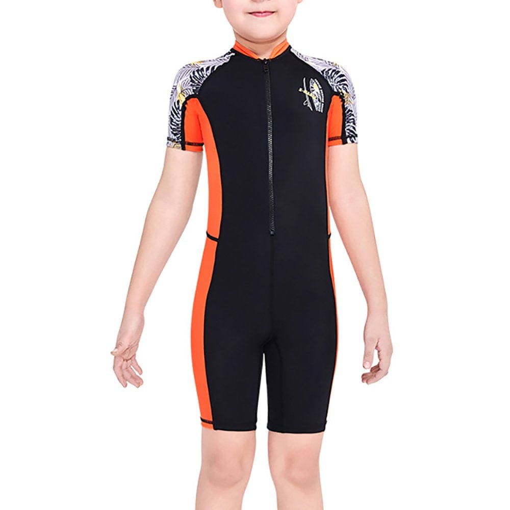 DIVE SAIL Kid Swimsuit Boy Shorty Wetsuit Children Swimwear UV Protection Wetsuits Snorkel Wet Suit for Swimming Diving Surfing Black L