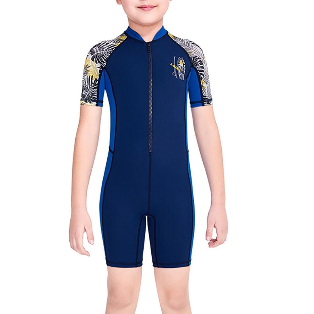 DIVE SAIL Kid Swimsuit Boy Shorty Wetsuit Children Swimwear UV Protection Wetsuits Snorkel Wet Suit for Swimming Diving Surfing Black L