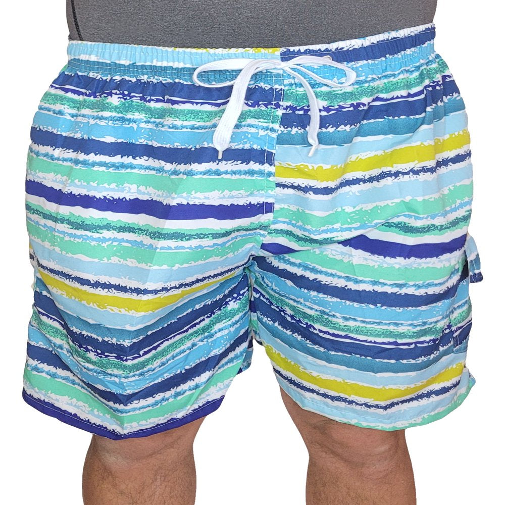 Men'S 3 Pockets Cargo Swim Shorts Swimming Trunks Swimwear Suit, Beach Surf Boad Summer Wear, All Solid Colors