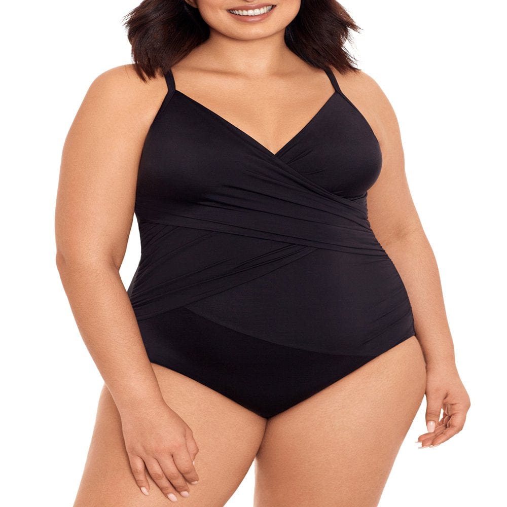 Embrace Your Curves Women'S and plus Makenna Surplice One-Piece Swimsuit