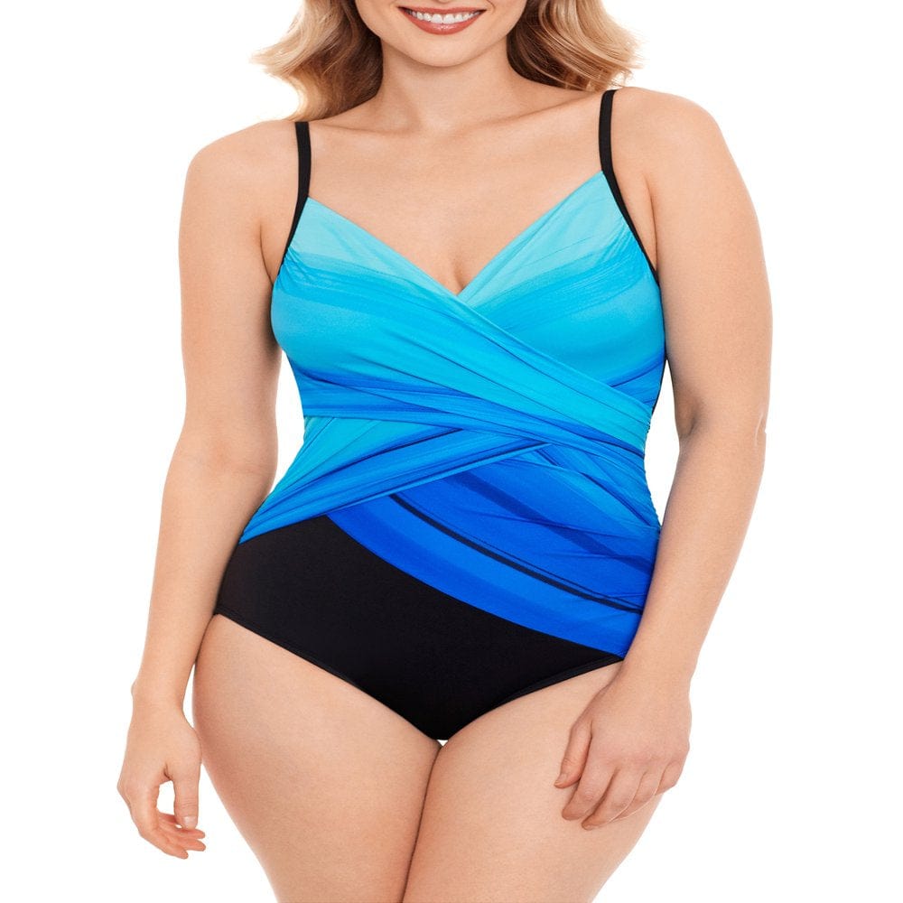 Embrace Your Curves Women'S and plus Makenna Surplice One-Piece Swimsuit
