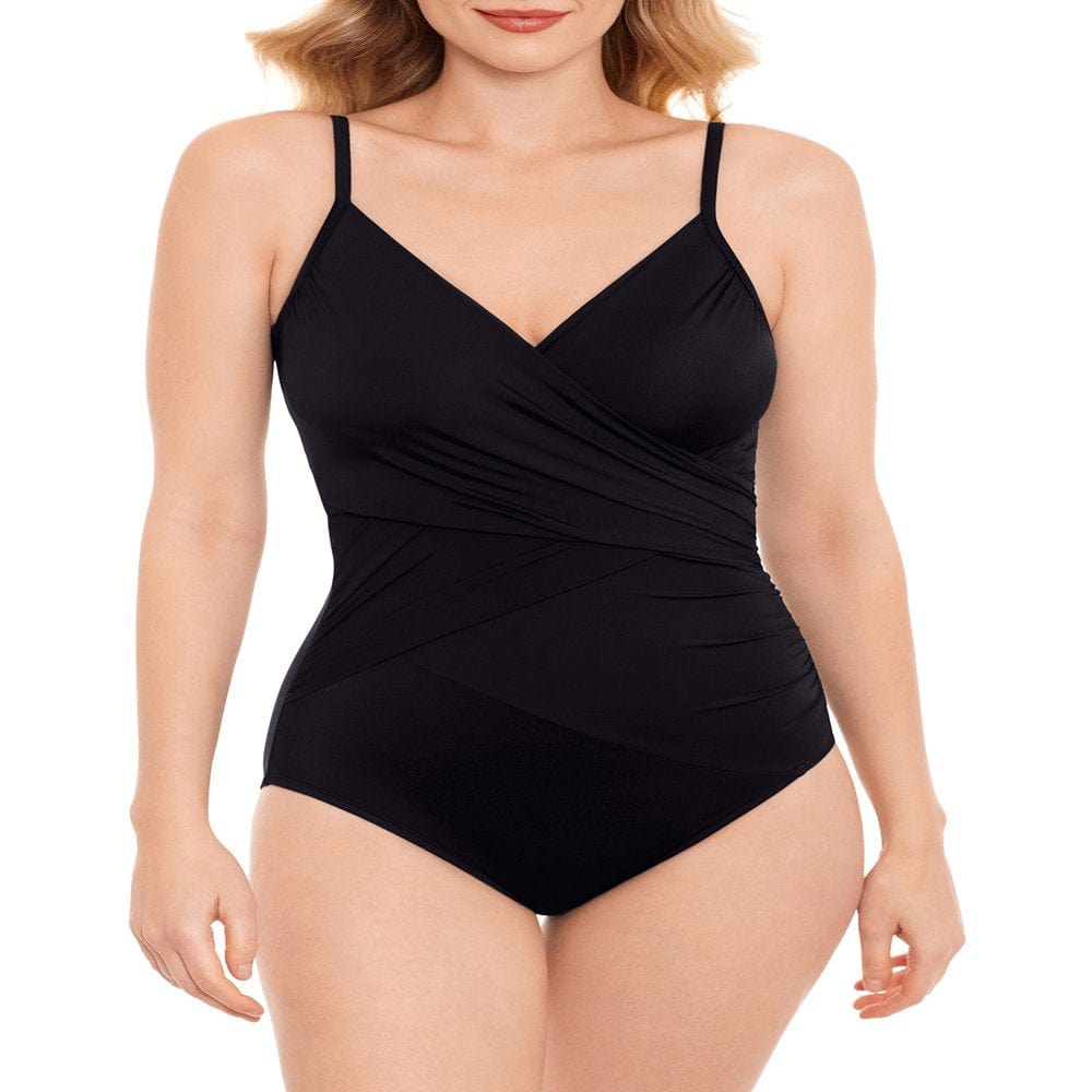 Embrace Your Curves Women'S and plus Makenna Surplice One-Piece Swimsuit