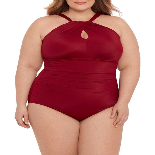 Embrace Your Curves Women'S and Women'S plus Sloane Keyhole Front One Piece Swimsuit.