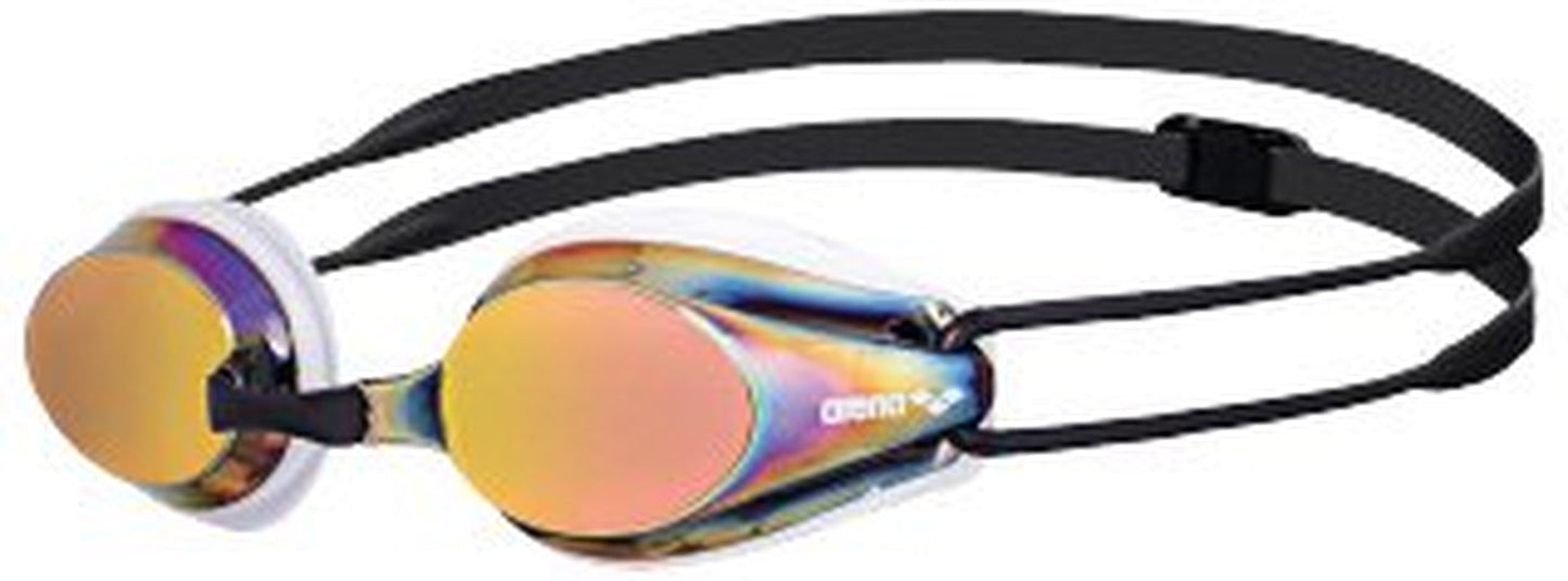 Arena Tracks Mirror Swimming Goggles in Blue-Blue-Green, Adjustable Size