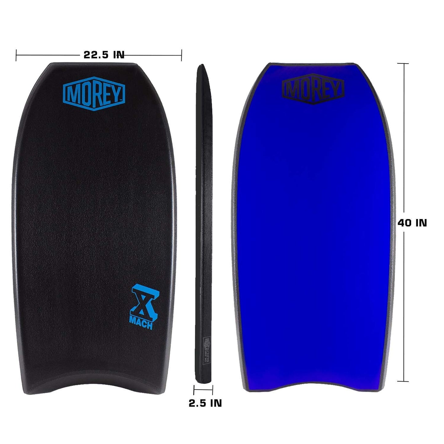 Morey Pro Series Mach 10 | 40 Inch Bodyboard | X-Flex Polypro Core & Mesh | Single Power Rod Stringer | Slick Bulbs & Crescent Tail | Surfboard for Ocean, Sea, River, Pool