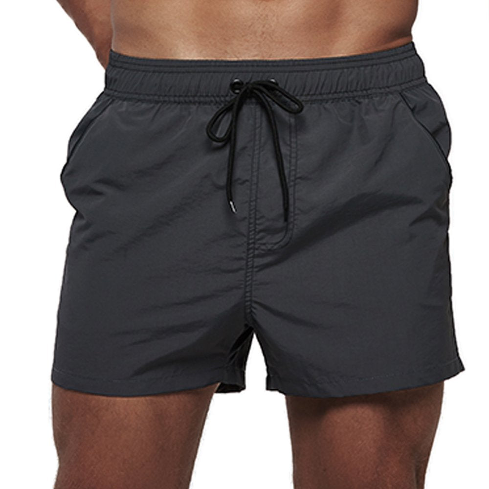 QPNGRP Mens 5 Inch Swim Trunks Stretch Quick Dry Swim Shorts with Zipper Pockets Deepblue 38